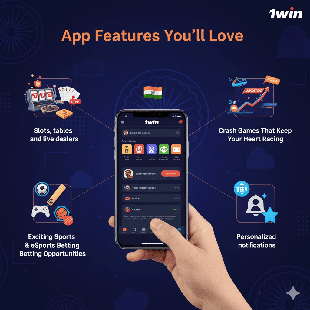 1win India App Features Discover the top features of the 1win India app that enhance your betting and gaming experience