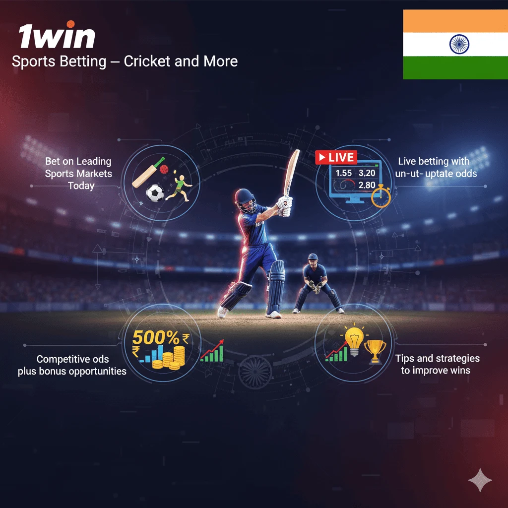 Bet on cricket and other popular sports with the 1win India sportsbook