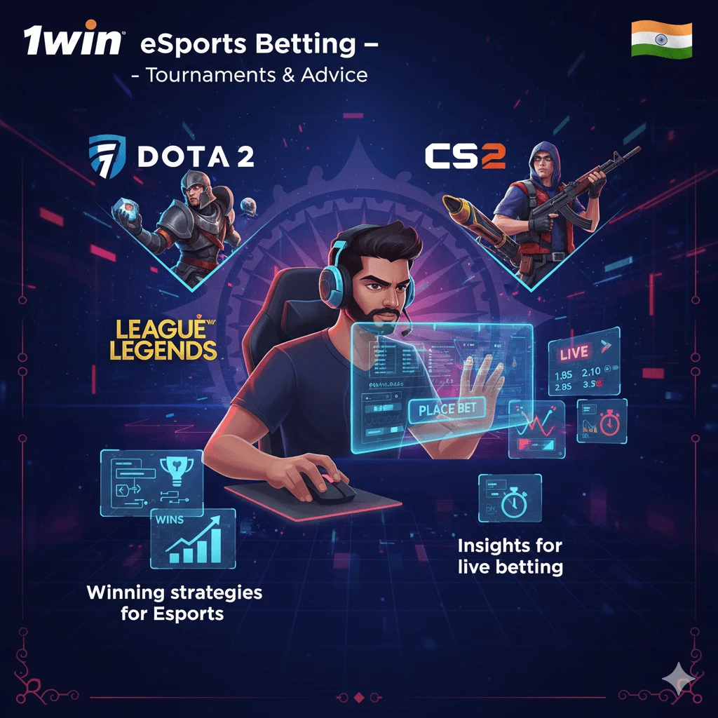 Bet on top eSports tournaments and get expert advice with 1win India